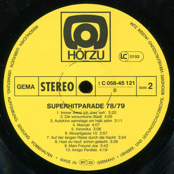 Cover zu Various - Superhitparade 78/79 | 1978 | Vinyl | Pop | Germany