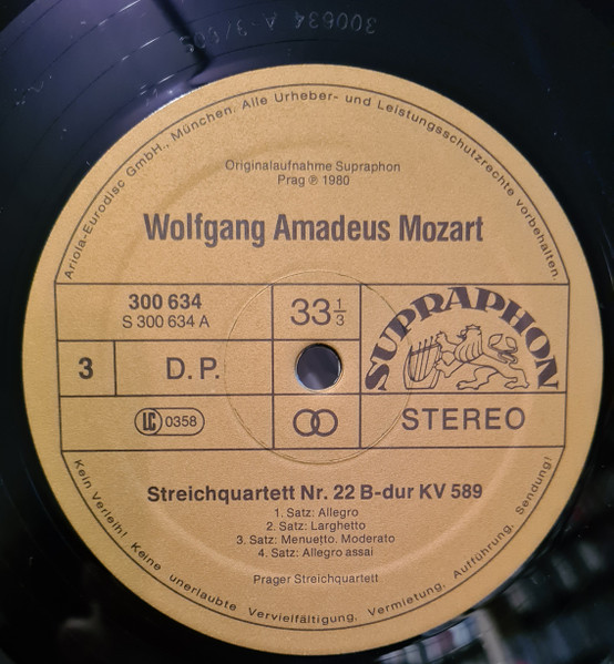 Cover zu Wolfgang Amadeus Mozart, Prague String Quartet - Die Vier Letzten Streichquartette KV 499 • 575 • 589 • 590 | 1980 | Vinyl | Classical | Germany, Austria, & Switzerland