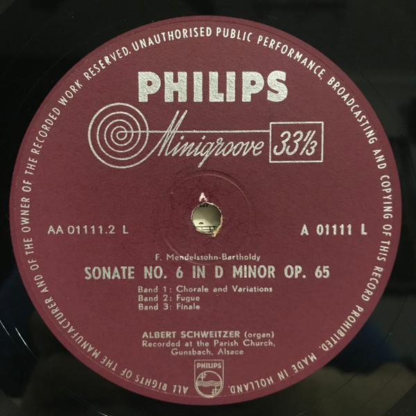 Cover zu Johann Sebastian Bach, Felix Mendelssohn-Bartholdy, Albert Schweitzer - Chorale Preludes | Vinyl | Classical | Netherlands