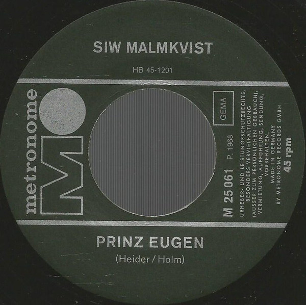 Cover zu Siw Malmkvist - Harlekin / Prinz Eugen | 1968 | Vinyl | Pop | Germany Schallplatten Ankauf