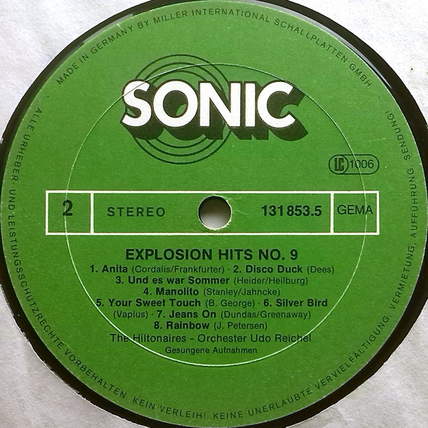 Cover zu The Hiltonaires, Orchester Udo Reichel - Explosion Hits № 9 | 1977 | Vinyl | Rock, Pop | Germany