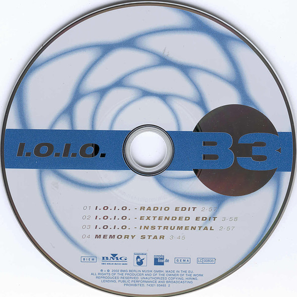 Cover zu B3 - I.O.I.O. | 2002 | Vinyl | Electronic, Pop | Germany