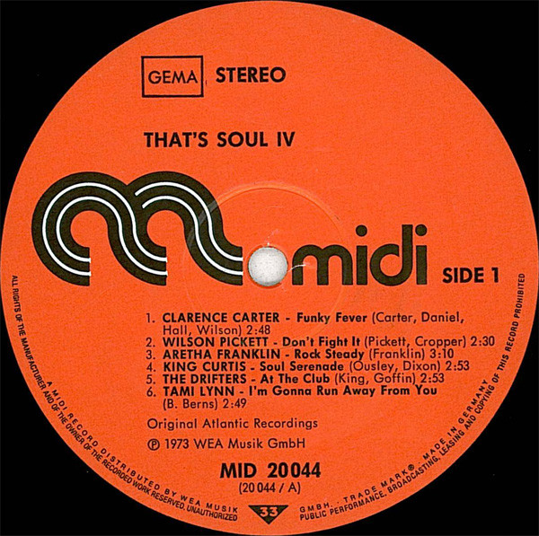 Cover zu Various - That's Soul 4 | 1973 | Vinyl | Funk / Soul | Germany Schallplatten Ankauf