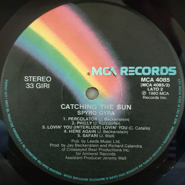 Cover zu Spyro Gyra - Catching The Sun | 1980 | Vinyl | Jazz | Italy