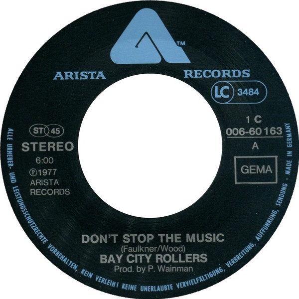 Cover zu Bay City Rollers - Don't Stop The Music / The Way I Feel Tonight / Dedication | 1977 | Vinyl | Rock | Germany