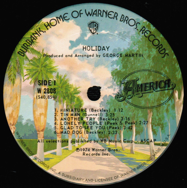 Cover zu America (2) - Holiday | 1974 | Vinyl | Rock | US Schallplatten Ankauf