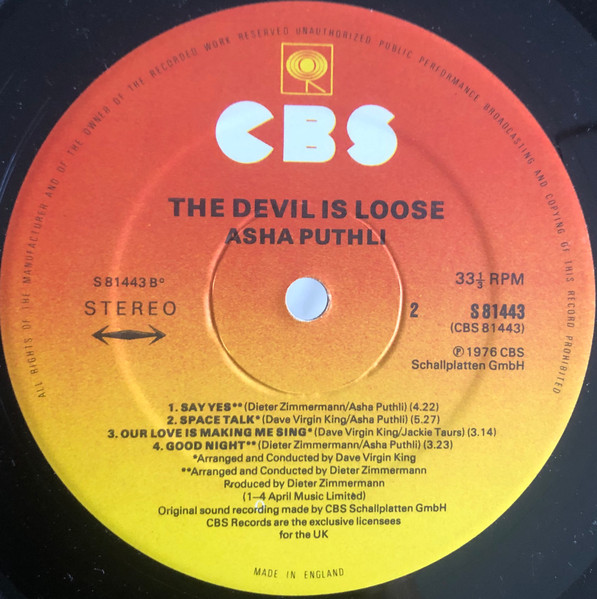 Cover zu Asha Puthli - The Devil Is Loose | 1976 | Vinyl | Funk / Soul, Jazz | UK
