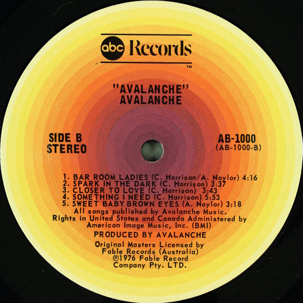 Cover zu Avalanche (12) - Avalanche | 1976 | Vinyl | Rock | US