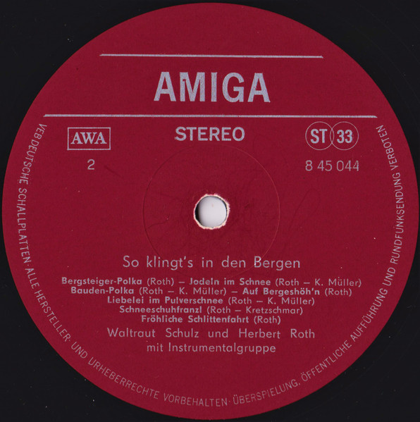 Cover zu Waltraut Schulz & Herbert Roth - So Klingt's In Den Bergen | 1968 | Vinyl | Folk, World, & Country | German Democratic Republic (GDR) Schallplatten Ankauf
