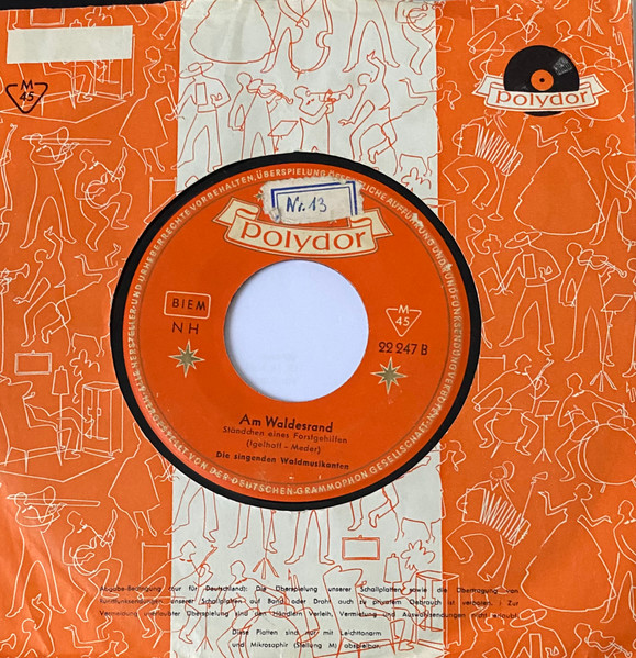 Cover zu Die Singenden Waldmusikanten - Nur Ein Jäger Allein | 1954 | Vinyl | Pop | Germany