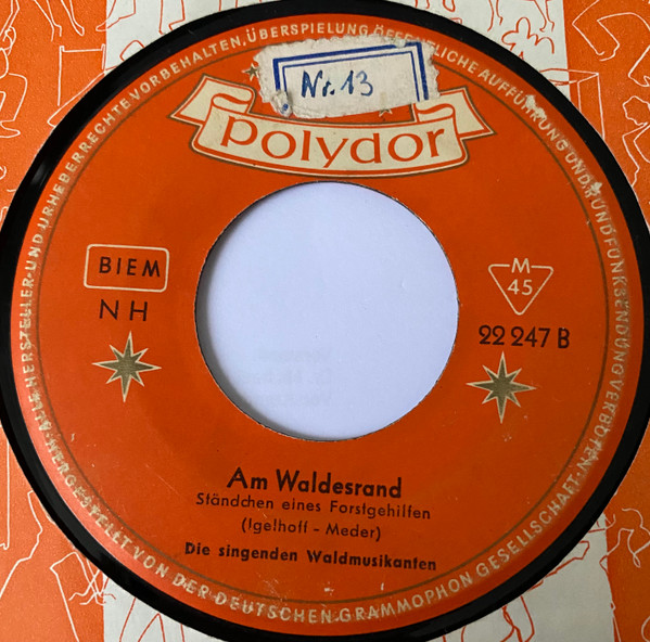 Cover zu Die Singenden Waldmusikanten - Nur Ein Jäger Allein | 1954 | Vinyl | Pop | Germany