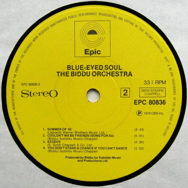 Cover zu Biddu Orchestra - Blue-Eyed Soul | 1975 | Vinyl | Jazz, Funk / Soul | Europe Schallplatten Ankauf