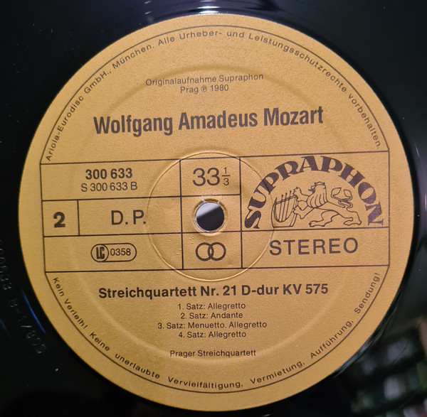 Cover zu Wolfgang Amadeus Mozart, Prague String Quartet - Die Vier Letzten Streichquartette KV 499 • 575 • 589 • 590 | 1980 | Vinyl | Classical | Germany, Austria, & Switzerland