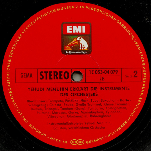 Cover zu Yehudi Menuhin - Erklärt Die Instrumente Des Orchesters | Vinyl | Non-Music, Classical, Children's | Germany