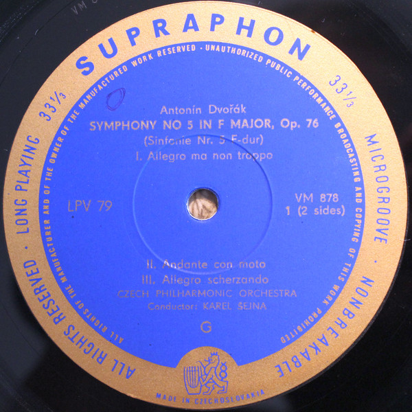 Cover zu Antonín Dvořák, Bedřich Smetana - The Czech Philharmonic Orchestra , Conductors: Karel Šejna, Jarmil Burghauser - Symphony No 5 In F Major, Op.76 / Shakespeare Festivities March | Vinyl | Classical | Czechoslovakia Schallplatten Ankauf
