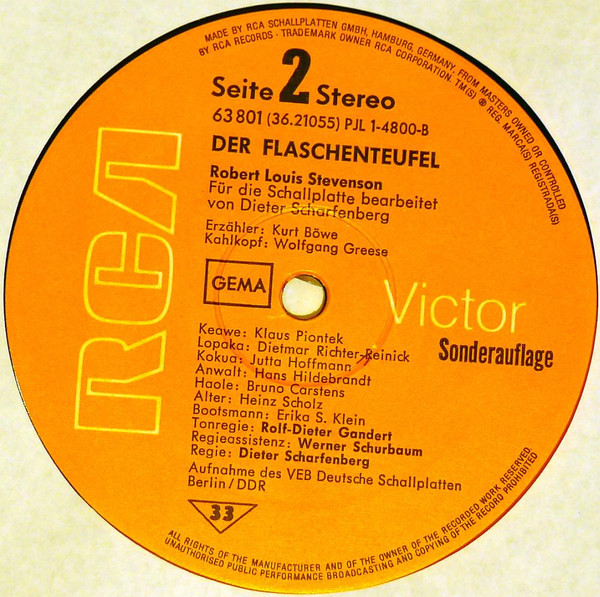 Cover zu Robert Louis Stevenson - Der Flaschenteufel | Vinyl | Non-Music, Children's | Germany Schallplatten Ankauf