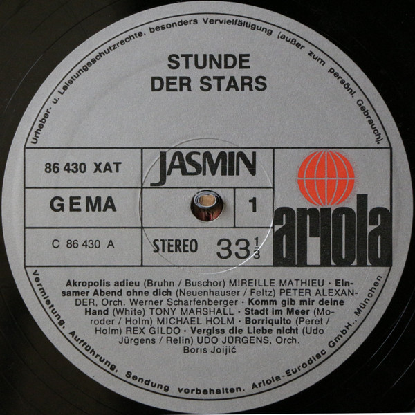 Cover zu Various - Stunde Der Stars (Schallplatte Der Guten Tat) | 1971 | Vinyl | Pop | Germany