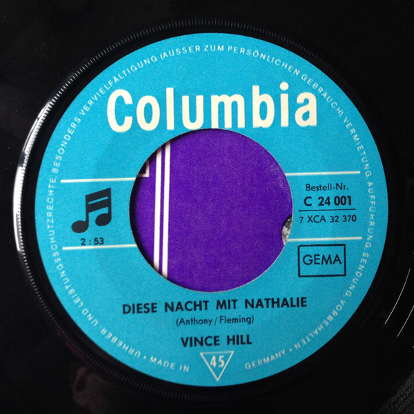 Cover zu Vince Hill - Diese Nacht Mit Nathalie / Georgia | 1969 | Vinyl, 45 RPM, 7