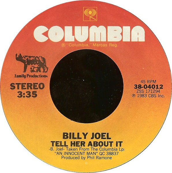 Cover zu Billy Joel - Tell Her About It | 1983 | Vinyl, 7