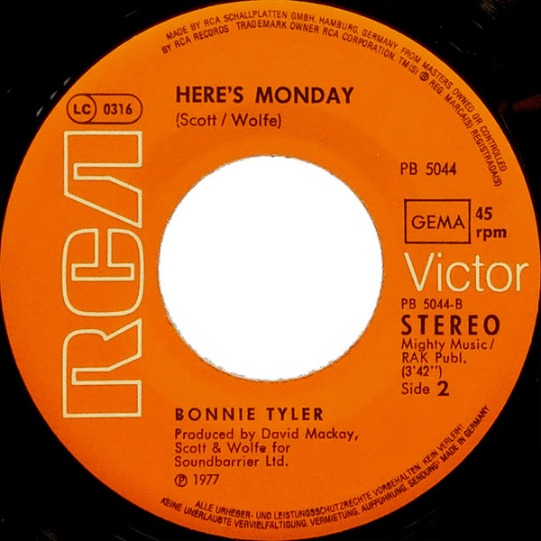 Cover zu Bonnie Tyler - Heaven | 1977 | Vinyl | Rock, Pop | Germany