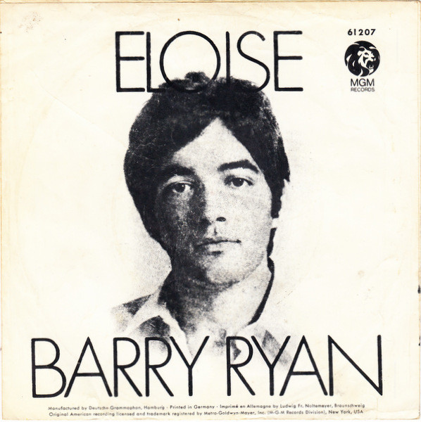 Cover zu Barry Ryan - Eloise | 1968 | Vinyl, 45 RPM, 7