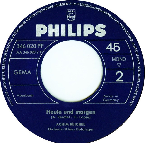 Cover zu Achim Reichel - Trag Es Wie Ein Mann / Heute Und Morgen | 1966 | Vinyl | Rock | Germany