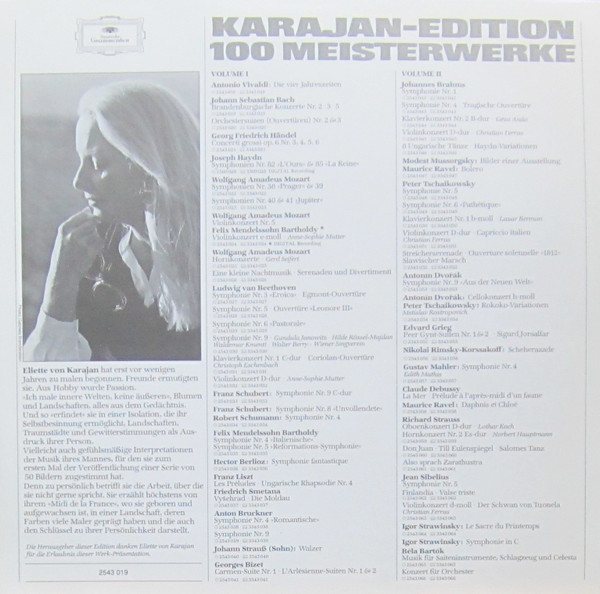 Cover zu Berliner Philharmoniker, Herbert von Karajan - Karajan-Edition 100 Meisterwerke - J.S. Bach: Brandenburgische Konzerte Nr. 2, 3 & 5 | 1982 | Vinyl | Classical | Germany