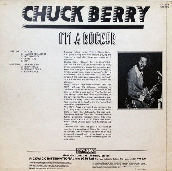 Cover zu Chuck Berry - I'm A Rocker | 1976 | Vinyl | Rock, Funk / Soul, Blues | UK Schallplatten Ankauf