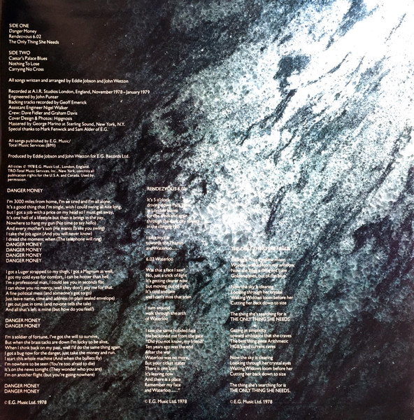 Cover zu UK (3) - Danger Money | 1979 | Vinyl, LP, Album, Stereo | Rock | US