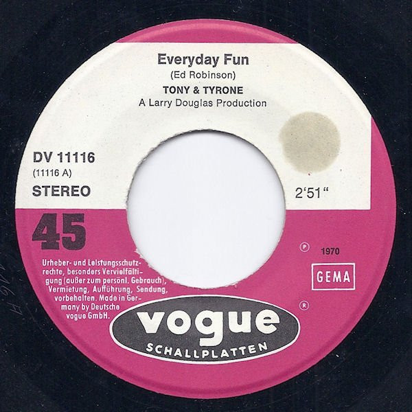 Cover zu Tony & Tyrone - Everyday Fun | 1970 | Vinyl | Funk / Soul | Germany Schallplatten Ankauf