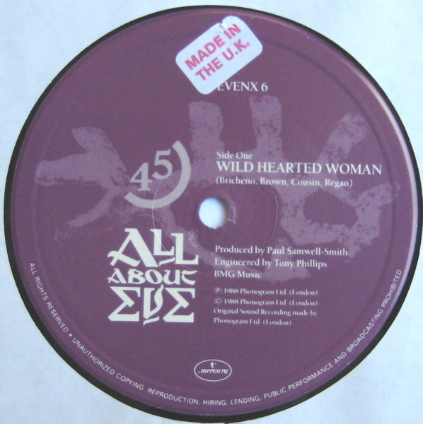 Cover zu All About Eve - Wild Hearted Woman | 1988 | Vinyl | Rock | UK Schallplatten Ankauf