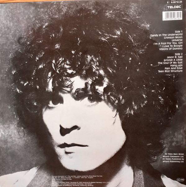 Cover zu T. Rex - Dandy In The Underworld | 1988 | Vinyl | Rock | Germany Schallplatten Ankauf