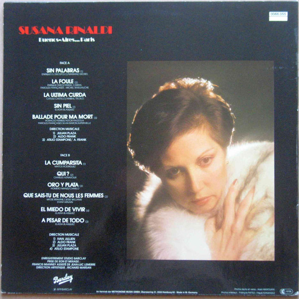 Cover zu Susana Rinaldi - Buenos-Aires...Paris | 1979 | Vinyl | Latin, Funk / Soul, Folk, World, & Country | Germany Schallplatten Ankauf