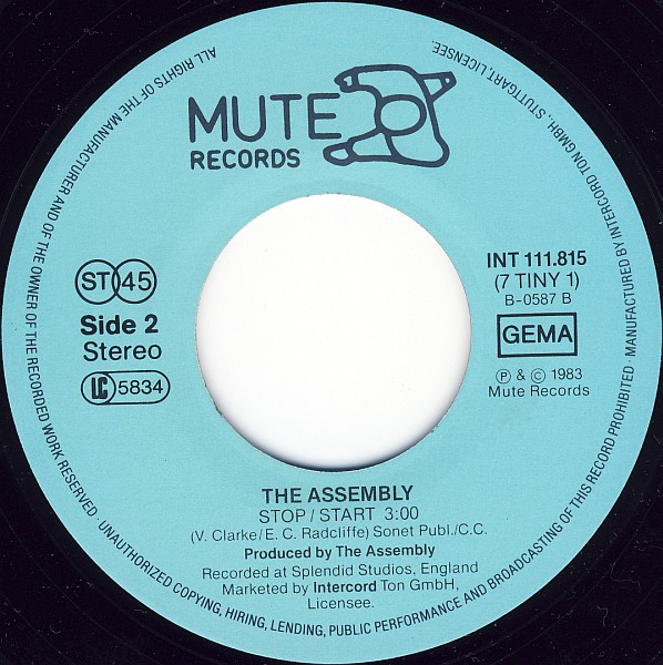 Cover zu The Assembly - Never Never | 1983 | Vinyl | Electronic, Pop | Germany Schallplatten Ankauf