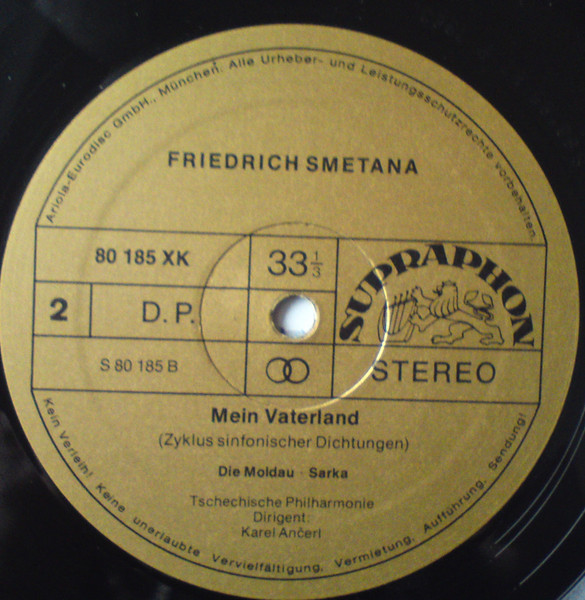 Cover zu Bedřich Smetana - The Czech Philharmonic Orchestra - Karel Ančerl - Mein Vaterland (Ein Zyklus Sinfonischer Dichtungen) | Vinyl | Classical | Germany Schallplatten Ankauf