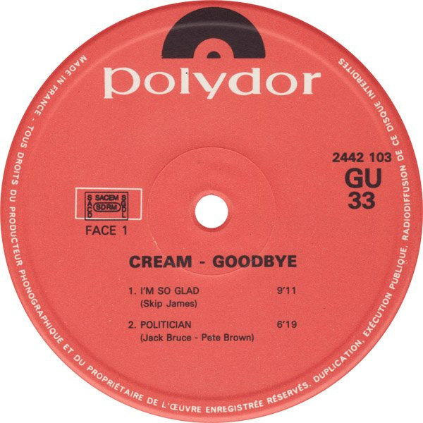 Cover zu Cream (2) - Goodbye | Vinyl | Rock | France