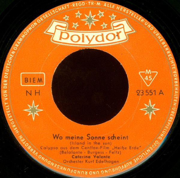 Cover zu Caterina Valente - Wo Meine Sonne Scheint / Romeo | 1957 | Vinyl | Pop, Stage & Screen | Germany