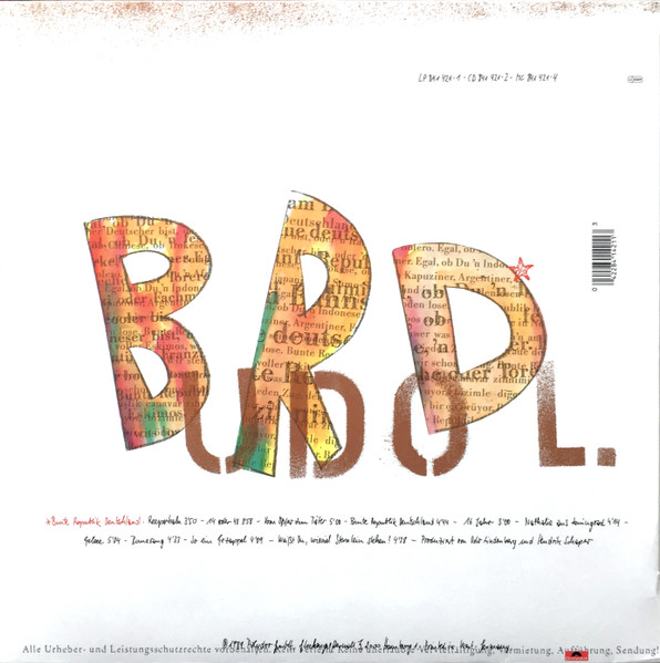 Cover zu Udo Lindenberg - Bunte Republik Deutschland | 1989 | Vinyl | Rock, Pop | Europe