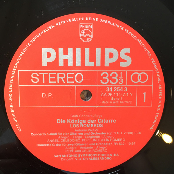 Cover zu The Romeros - Die Könige Der Gitarre | Vinyl | Latin, Classical, Folk, World, & Country | Germany Schallplatten Ankauf