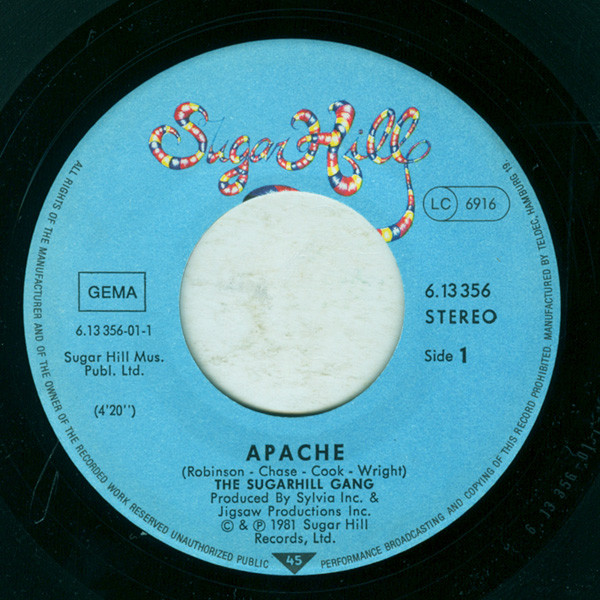 Cover zu Sugarhill Gang - Apache | 1981 | Vinyl | Hip Hop | Germany