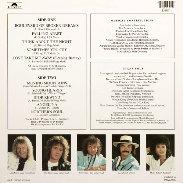 Cover zu Smokie - Boulevard Of Broken Dreams | 1989 | Vinyl | Rock, Pop | Europe
