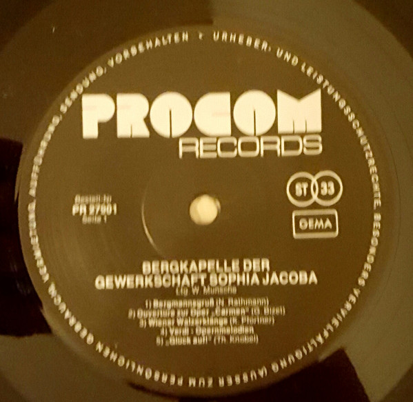 Cover zu Bergkapelle Der Gewerkschaft Sophia Jacoba - Sophia Jacoba | Vinyl | Brass & Military, Stage & Screen | Germany