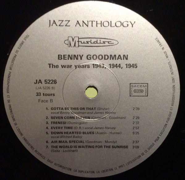 Cover zu Benny Goodman - The War Years 1943/1944/1945 | Vinyl | Jazz | France
