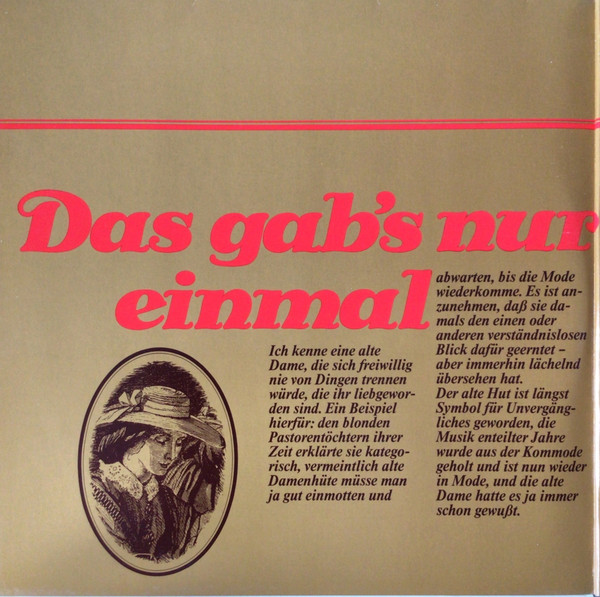 Cover zu Various - Das Gab's Nur Einmal | Vinyl | Stage & Screen | Germany Schallplatten Ankauf
