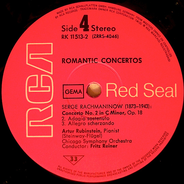 Cover zu Arthur Rubinstein - Pyotr Ilyich Tchaikovsky, Sergei Vasilyevich Rachmaninoff, Edvard Grieg - Romantic Concertos | 1974 | Vinyl | Classical | Germany