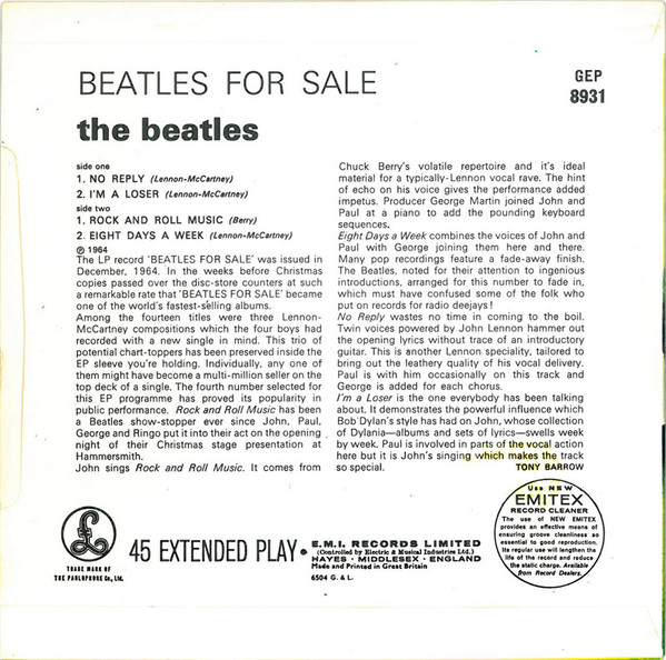 Cover zu The Beatles - Beatles For Sale | Vinyl | Rock, Pop | UK Schallplatten Ankauf