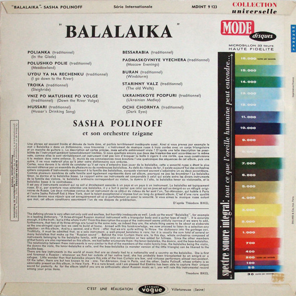 Cover zu Sasha Polinoff Et Son Orchestre Tzigane - Balalaika | Vinyl | Folk, World, & Country | France Schallplatten Ankauf