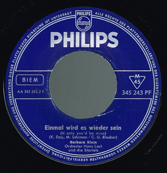 Cover zu Barbara Klein - Schau Nicht Auf Die Uhr / Einmal Wird Es Wieder Sein | 1961 | Vinyl | Pop | Germany Schallplatten Ankauf