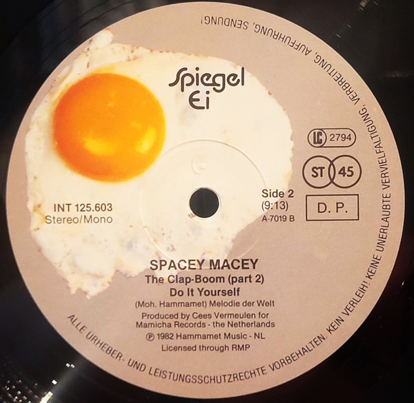 Cover zu Spacey Macey - Clap Boom (Die Verbotene Schallplatte) | 1982 | Vinyl | Electronic, Funk / Soul | Germany Schallplatten Ankauf