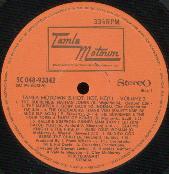 Cover zu Various - Tamla-Motown Is Hot, Hot, Hot! Volume 3 | 1972 | Vinyl | Jazz, Funk / Soul | Netherlands